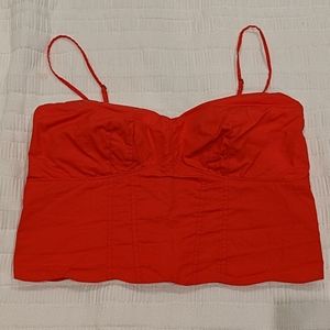 Anthropologie Maeve Crop Top Light Red